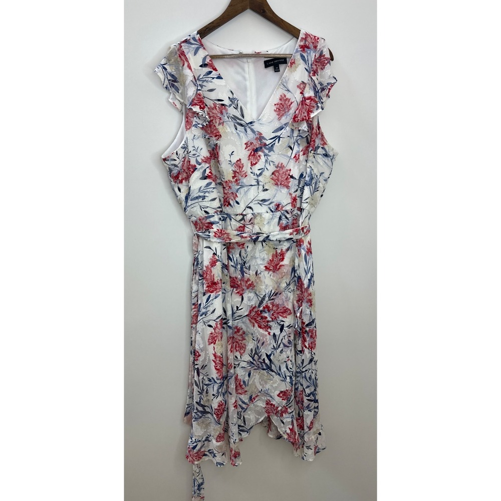 Lane Bryant 4th of July Theme Floral Burnout Dress Tie Plus Size 20 Summer *Flaw - Picture 3 of 15